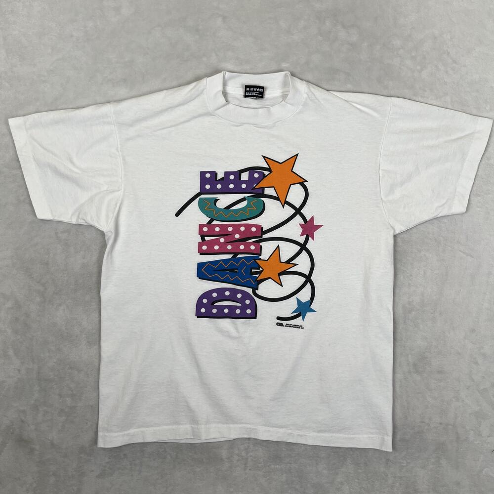 Vintage Dance Great America Opportunities T-Shirt Mens Large White 1990s